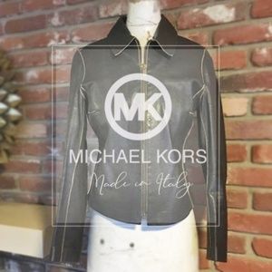 Michael Kors Brown Leather Jacket